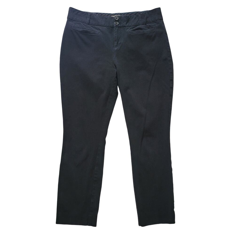 Anthropologie Size 8 The Essential Slim Black Straight Leg Pants Every Day‎